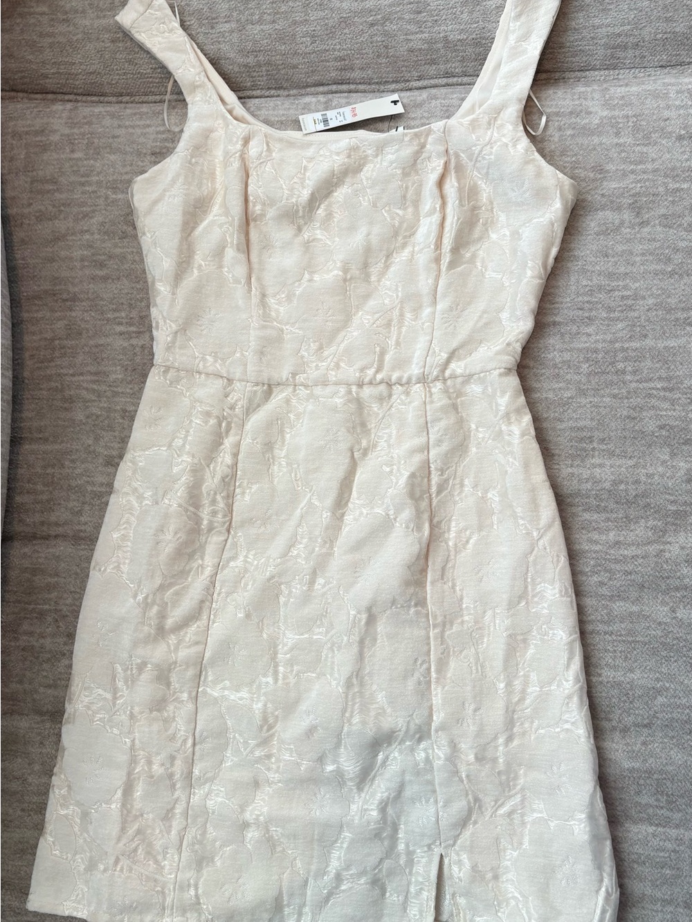 Francesca's Collections Cream Jacquard Mini Dress